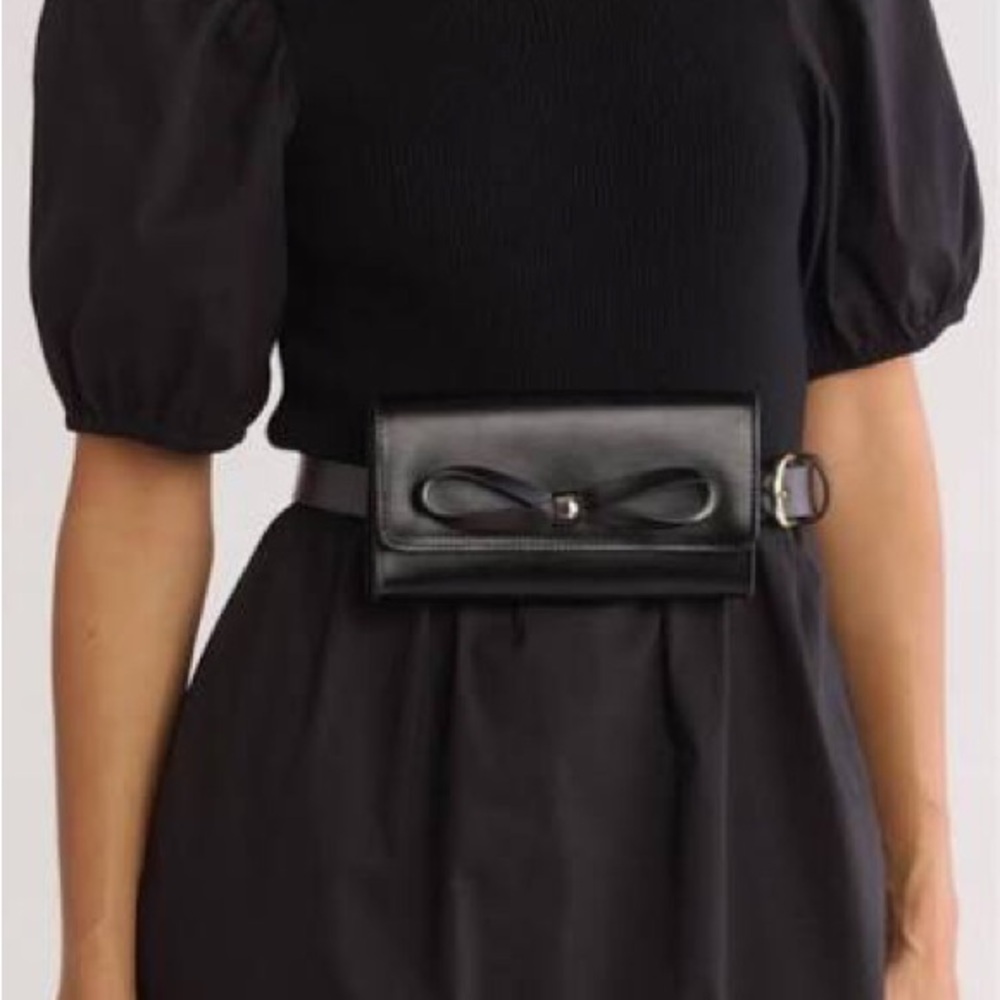Kate Spade Black leather Adjustable Belt Bag.  New in box with tag.